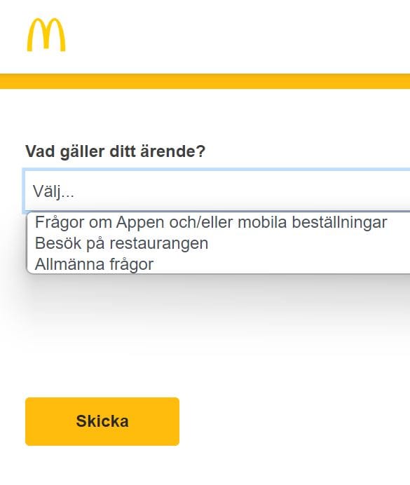 McDonalds Sverige kontakt