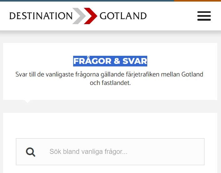 Destination Gotland FRAGOR SVAR kontakt kundservice