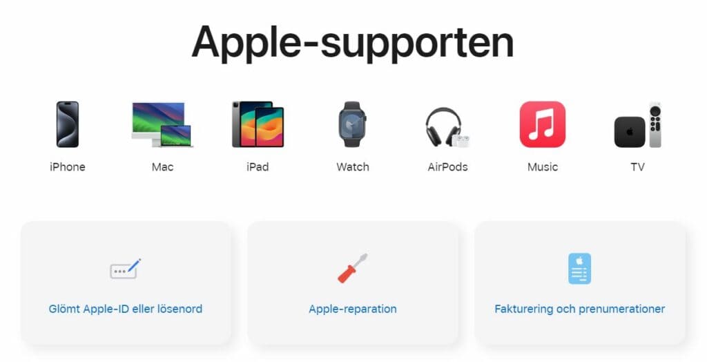 apple support sverige