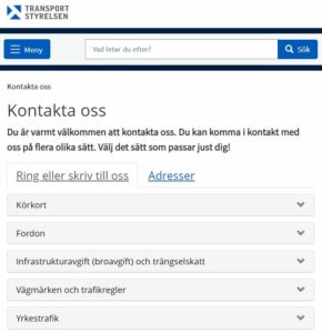 Transportstyrelsen Kundtjänst - Telefon, Mail, Kontakt - Kontakta ...