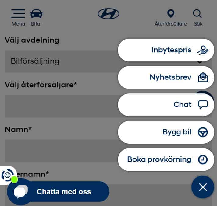 Hyundai sverige hjalpcenter chatt mail kontakt