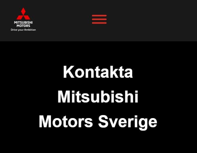 Kontakta Mitsubishi Motors Sverige kundservice