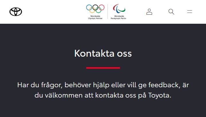 Toyota Sverige kontakt kundservice